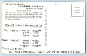 Jet Postcard The Ozark DC-9 Air Lines By McDonnell Douglas Jet Flights Vintage