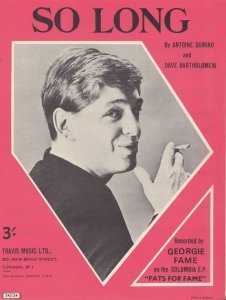 So Long George Fame 1960s Sheet Music