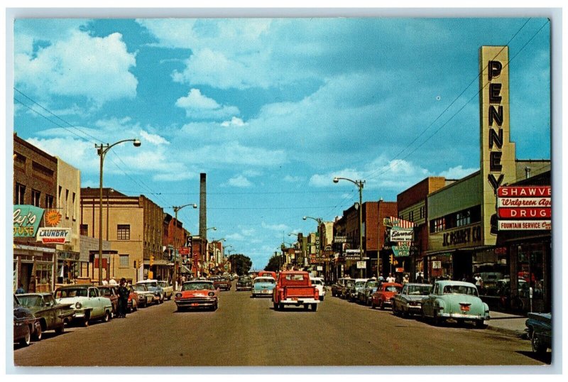 c1960's Laundry, Drugstore, Hardware, Cafe, Laramie Wyoming WY Postcard 