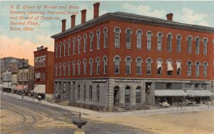 J71/ Kent Ohio Postcard c1910 National Bank Building Board of Trade 70