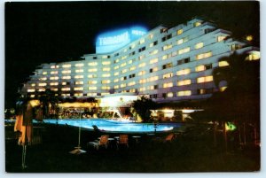 CARACAS, VENEZUELA ~ Night Neon HOTEL TAMANACO Swimming Pool 4x6 Postcard