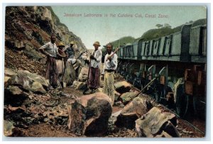 c1910 Jamaican Laborers in the Culebra Cut. Canal Zone Panama Antique Postcard
