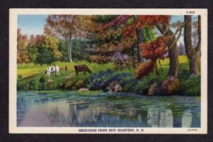 NH Greeting From NEW HAMPTON NEW HAMPSHIRE Postcard Cow