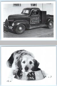 2 Postcards OLD NAVY CLOTHING Advertising ~ Terrier Dog OLD TRUCK 1994 ~ 4x6