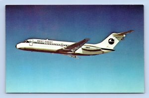 West Coast Airlines Mcdonnell Douglas DC-9-14 Airplane Aircraft UNP Postcard P1 