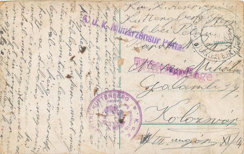 Slovenia Pettau Ptuj Pionier Bruckenschlag military bridge drill censored 1915