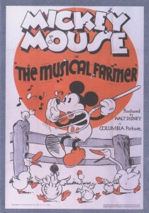 Mickey Mouse The Musical Farmer Walt Disney Poster Postcard