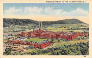 Kelly Springfield Tire Co Plant Cumberland Maryland linen postcard