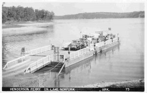 Henderson Car Ferry Lake Norfork Arkansas 1940s RPPC Real Photo postcard