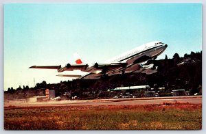 Airplane Postcard CAAC China Airlines Boeing 707-3J6B in Seattle EF13