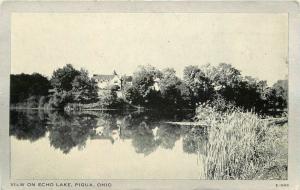 1930s Clear View Echo Lake PIQUA OHIO Wayne Paper Box postcard 5289