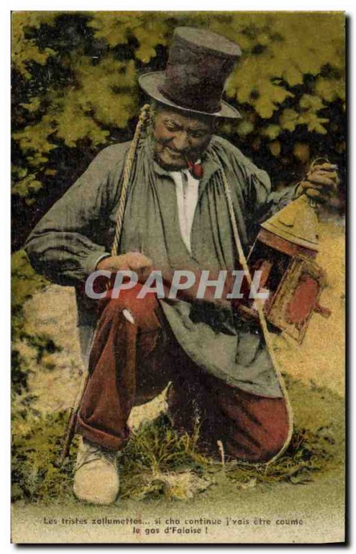 Old Postcard Sad Zallumettes Folklore Costume Cliff