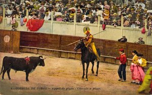 Early Chromo-litho Color, # 4 Corrida de Toros, Bull Fighting , Old Postcard