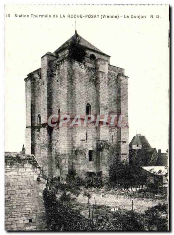 Old Postcard La Roche Posay Spa Le Donjon