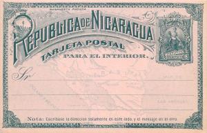Republica de Nicaragua tarjeta postal para el interior 2 centavos map postcard