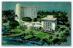 1967 Bird's Eye View Of Naniloa Hotel Hilo Bay Hilo Hawaii HI Posted Postcard