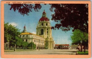 City Hall Pasadena California CA Government Office Building Postcard