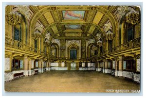 c1920s Gold Banquet Hall Congress Hotel and Annex Michigan Boulevard IL Postcard