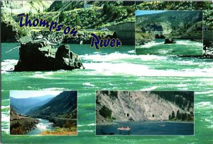 Vintage 1980s Postcard Thompson River BC Scenery Raft Adventure