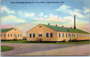 1943 Army Exchange showing US Post Office Camp Atterbury IN Postcard