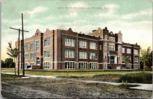 Vintage Postcard NEW HIGH SCHOOL, LA CROSSE, WISCONSIN 1908 JQ12