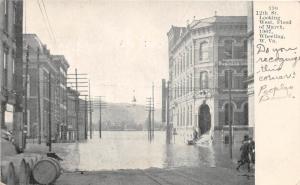 E66/ Wheeling W Va Postcard Flood Disaster 1907 12th Street West Bank Barrels 7