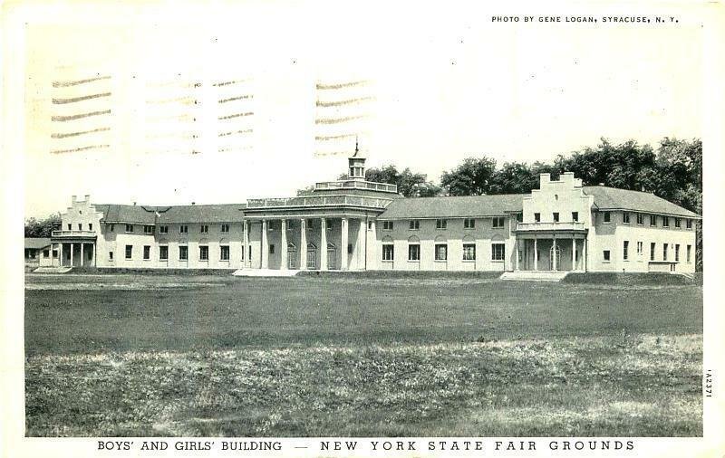 SYRACUSE NY BOYS & GIRLS BUILDING STATE FAIR GROUNDS VINTAGE PHOTO POSTCARD