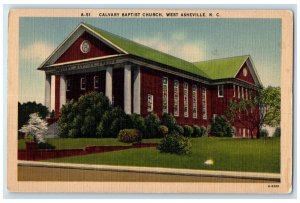 1946 Calvary Baptist Church Building West Asheville North Carolina NC Postcard