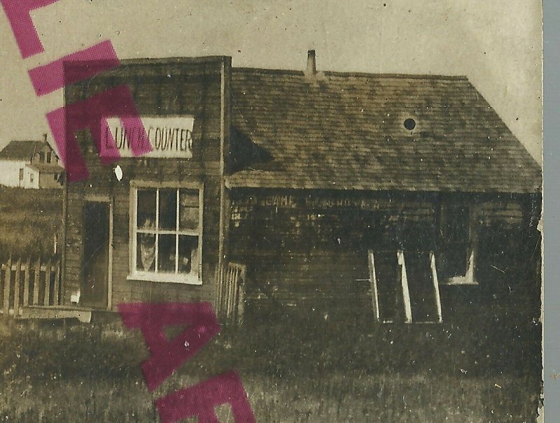 Warman SK CANADA RPPC c1910 BIRDSEYE Restaurant LUNCH COUNTER nr Saskatoon