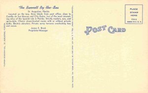 Hotel Bennett By The Sea St Augustine Florida linen postcard
