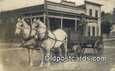 Fostoria, Ohio USA ? Horse Drawn writing on back very light wear, light print...