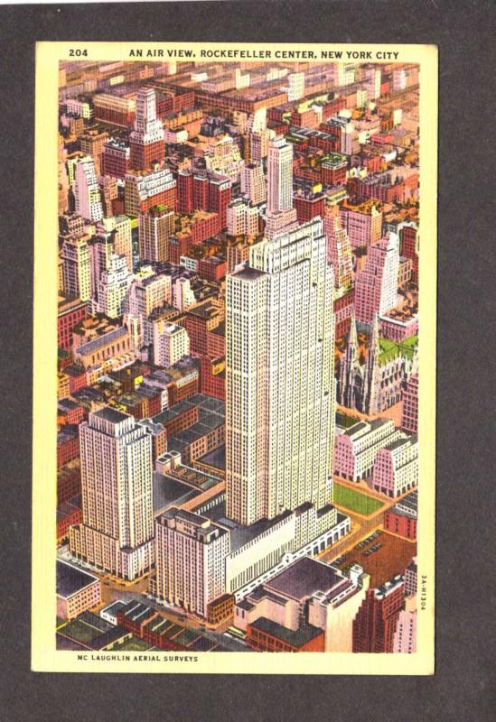 NY Rockefeller Center Cntr New York City Postcard NYC Linen PC Roxy Theatre