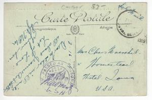 1919 France/USA Postcard - Toulon Mailed By US Soldier Postage Free