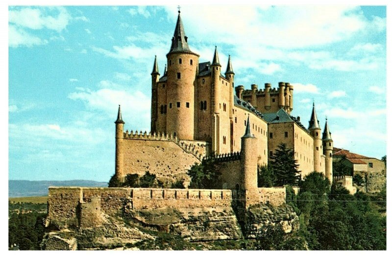 Pan Am Pan American Airways Travel Postcard Series Alcazar Castle Segovia Spain