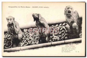 Postcard Old Gargoyles of Notre Dame Dijon