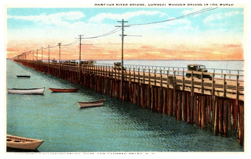 New Hampshire  Hampton River Bridge , longest wooden bridge in the world