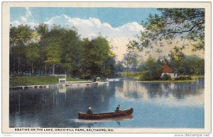 Boating On The Lake, Druid Hill Park, BALTIMORE, Maryland, 1910-1920s