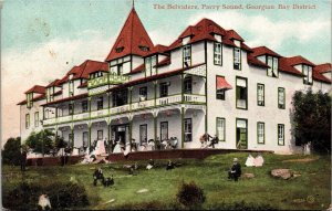 Postcard ON Parry Sound The Belvidere Hotel Georgian Bay Fancy Hats 1910 S100