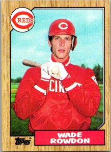 1987 Topps Baseball Card Wade Rowdon Cincinnati Reds sk18069