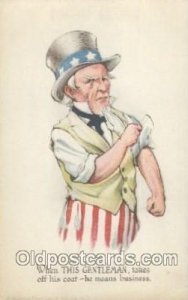 Uncle Sam Uncle Sam, Military Writing On Back crease right bottom corner tip ...