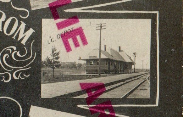 Denison IOWA RPPC 1910 DEPOT Train Station 8 VIEWS nr Vail Manilla Dow City IA