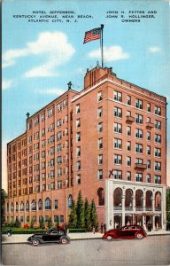 Vtg Atlantic City New Jersey NJ Hotel Jefferson 1940s Unused Linen Postcard