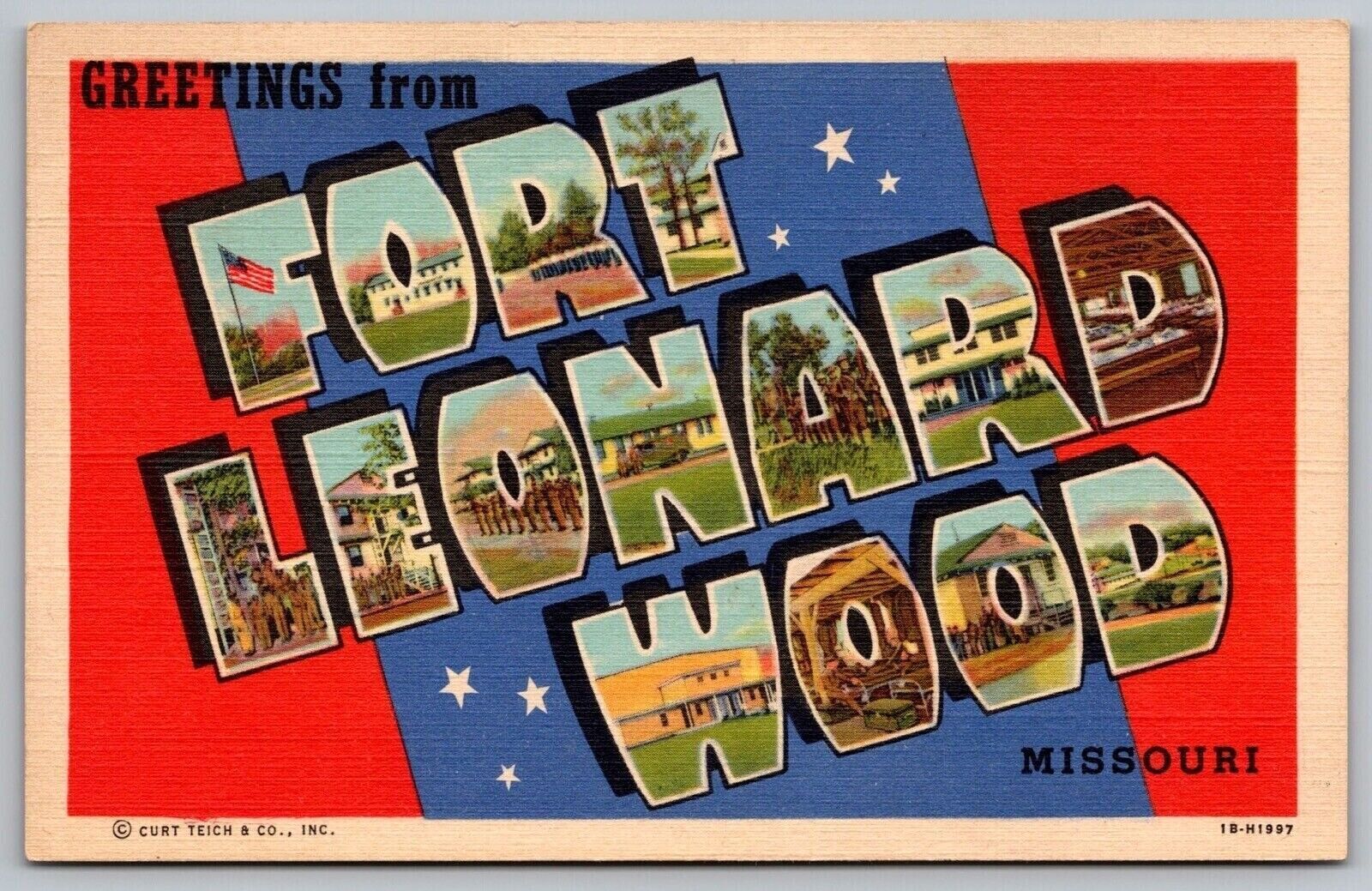 Greetings Fort Leonard Wood Missouri Multi View Scenic Landmarks Linen