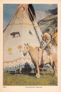 J73/ Native American Indian Postcard c1910 Canada Tepee Horse 241