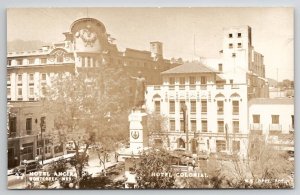 Mexico Hotels Ancira And Hotel Colonial Monterrey Real Photo Postcard C35
