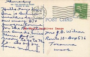 NM, Clovis, New Mexico, Village Shopping Center, Night, Curteich 