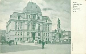 RI, Providence, Rhode Island, City Hall, Soldiers Monument, Souvenir Post Card