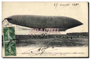 Old Postcard Jet Aviation Airship Zeppelin The Republic has the & # 39apparei...