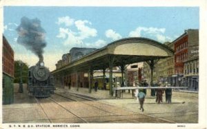 N.Y. H.H. and H. Station, Meriden, Connecticut CT, USA Railroad Train Depot U...