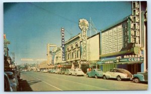 RENO, NV Nevada ~ c1940s Street Scene Showing CASINOS 1940s Cars Zan Postcard